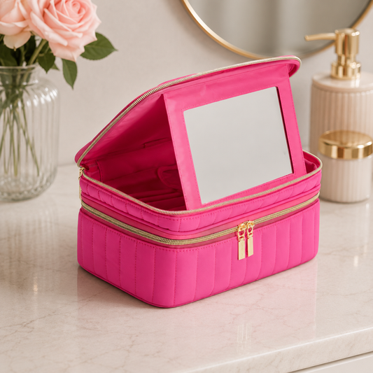 Makeup Organizer Case with Mirror