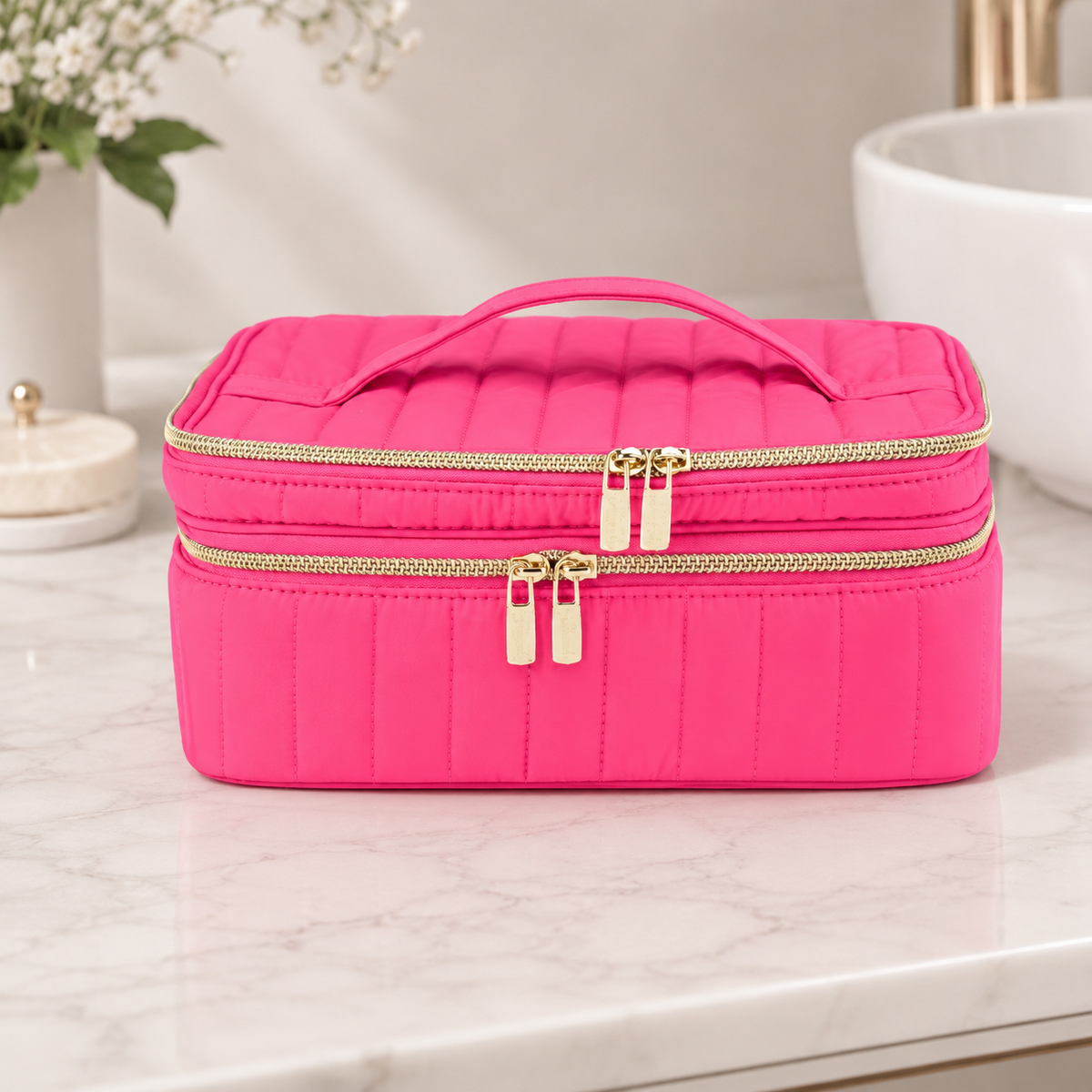 Makeup Organizer Case with Mirror