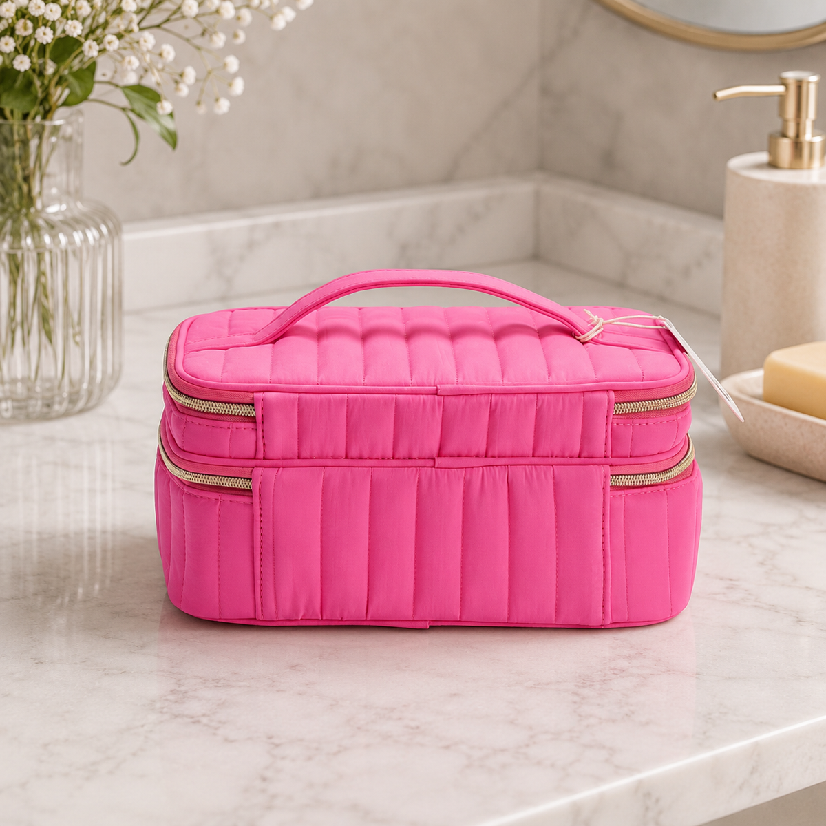 Makeup Organizer Case with Mirror