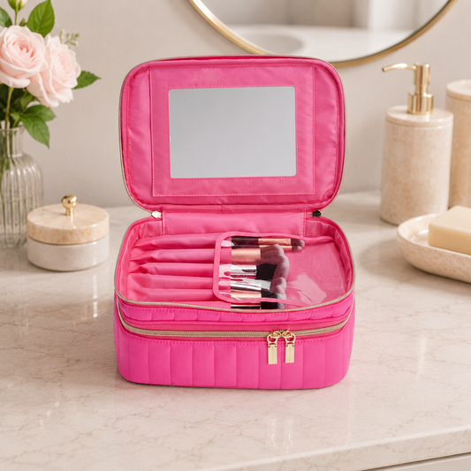 Makeup Organizer Case with Mirror